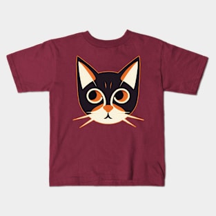 Black cat looking to side Kids T-Shirt